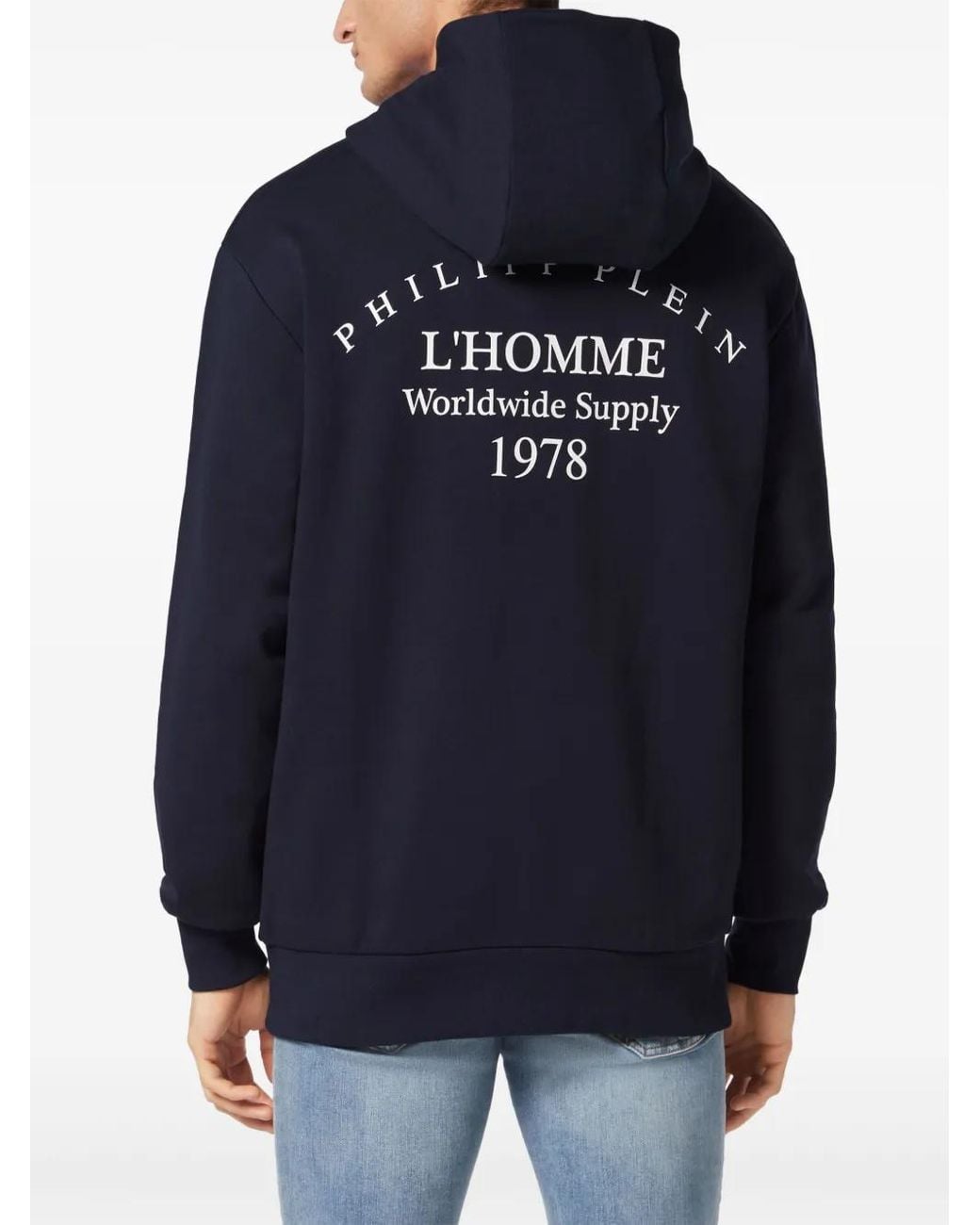 Philipp Plein Blue L'Homme Hoodie for men