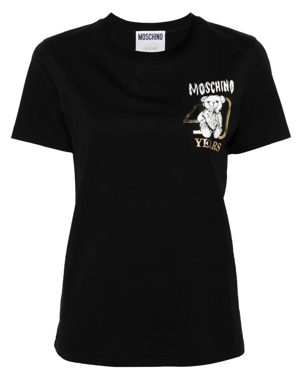 Moschino Black T-Shirt With Teddy Bear Print