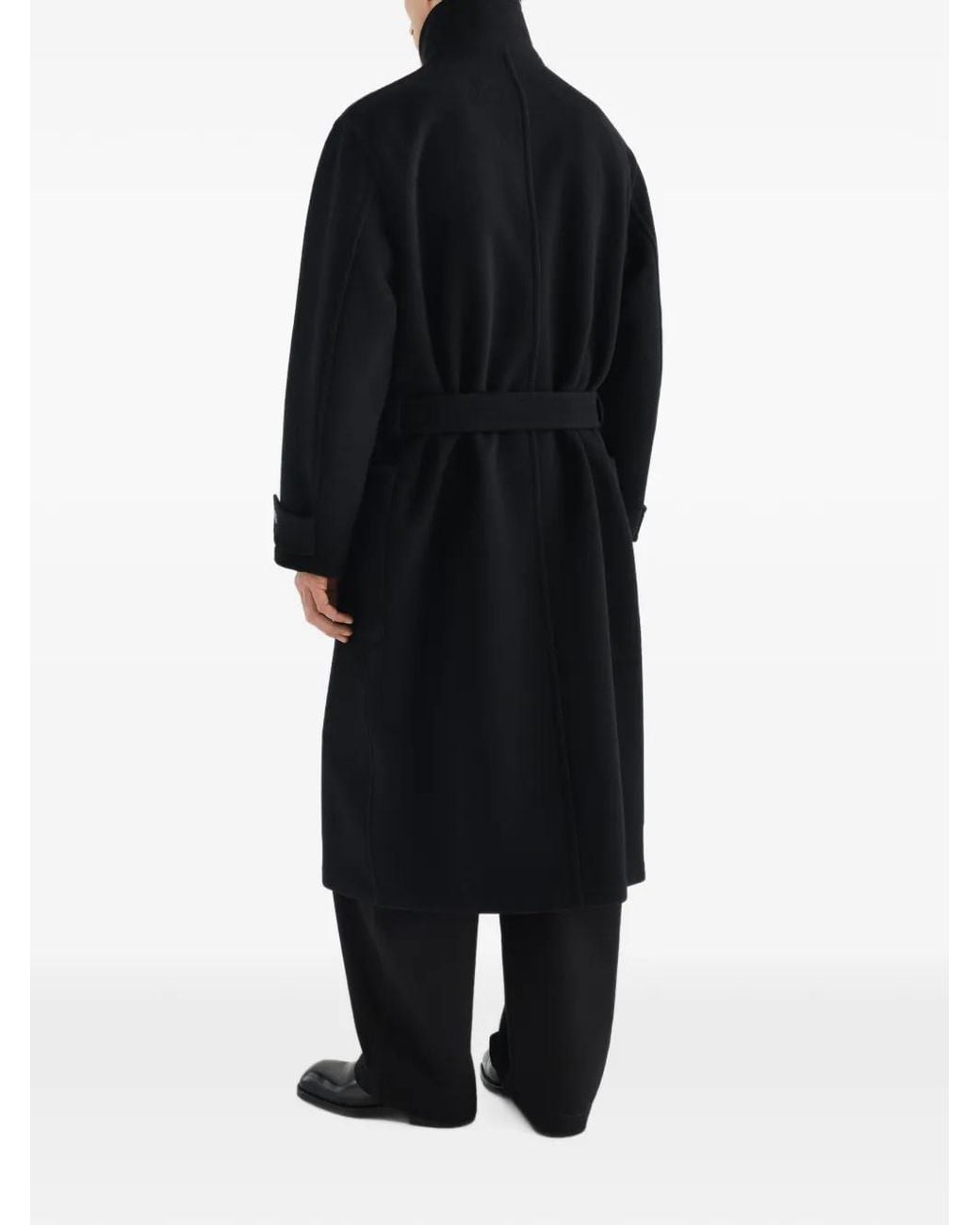 Lemaire Black Belted Single-breasted Coat