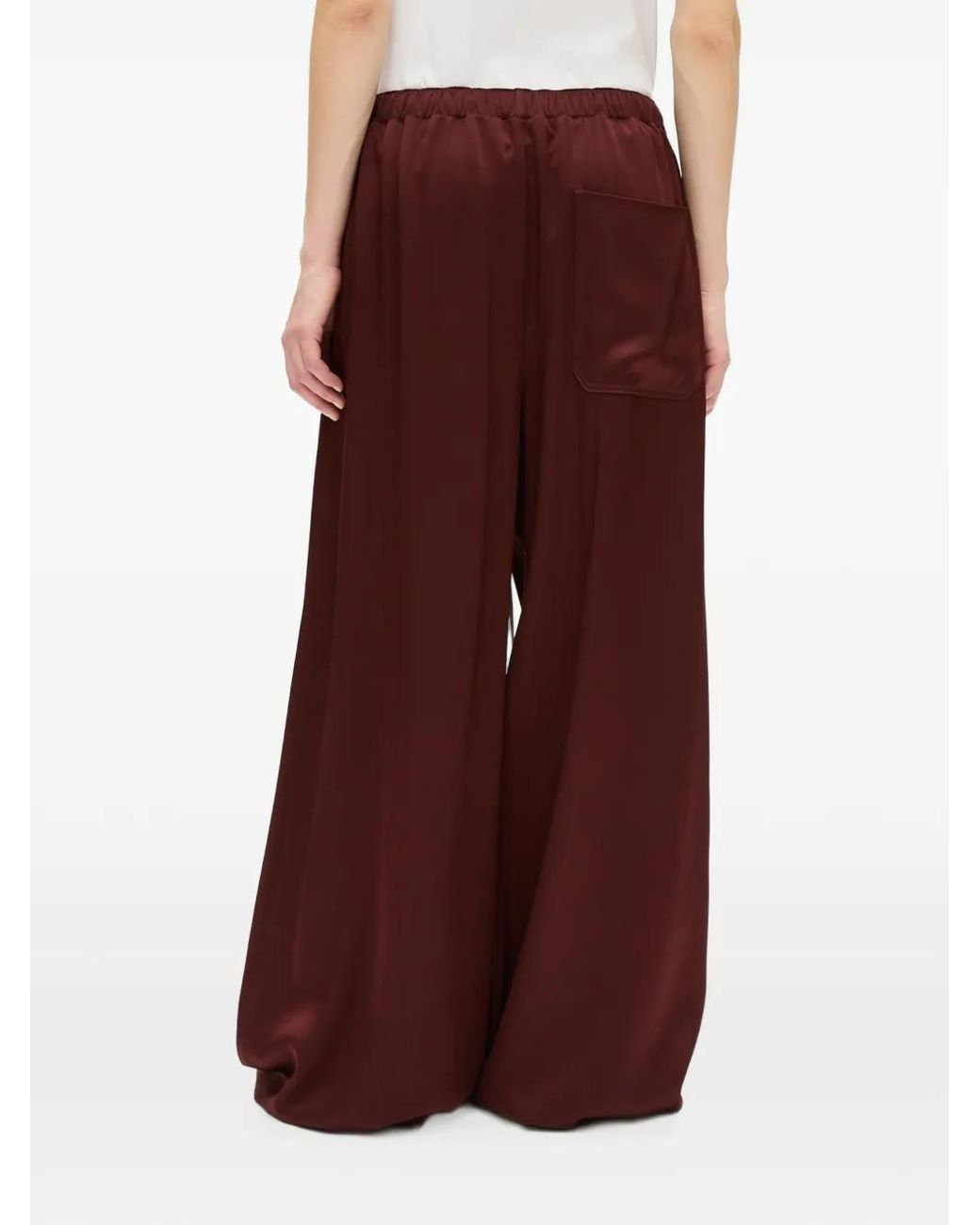 Ann Demeulemeester Red Nevi Satin Drawstring Trousers
