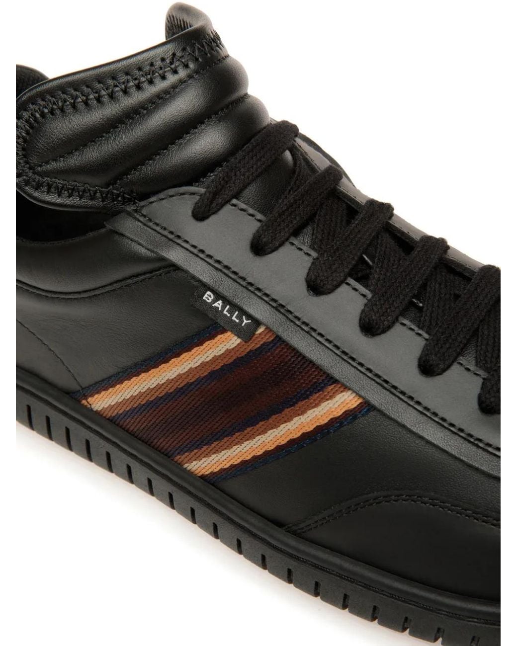 Bally Black Parrel Stripe-Detailing Sneakers for men
