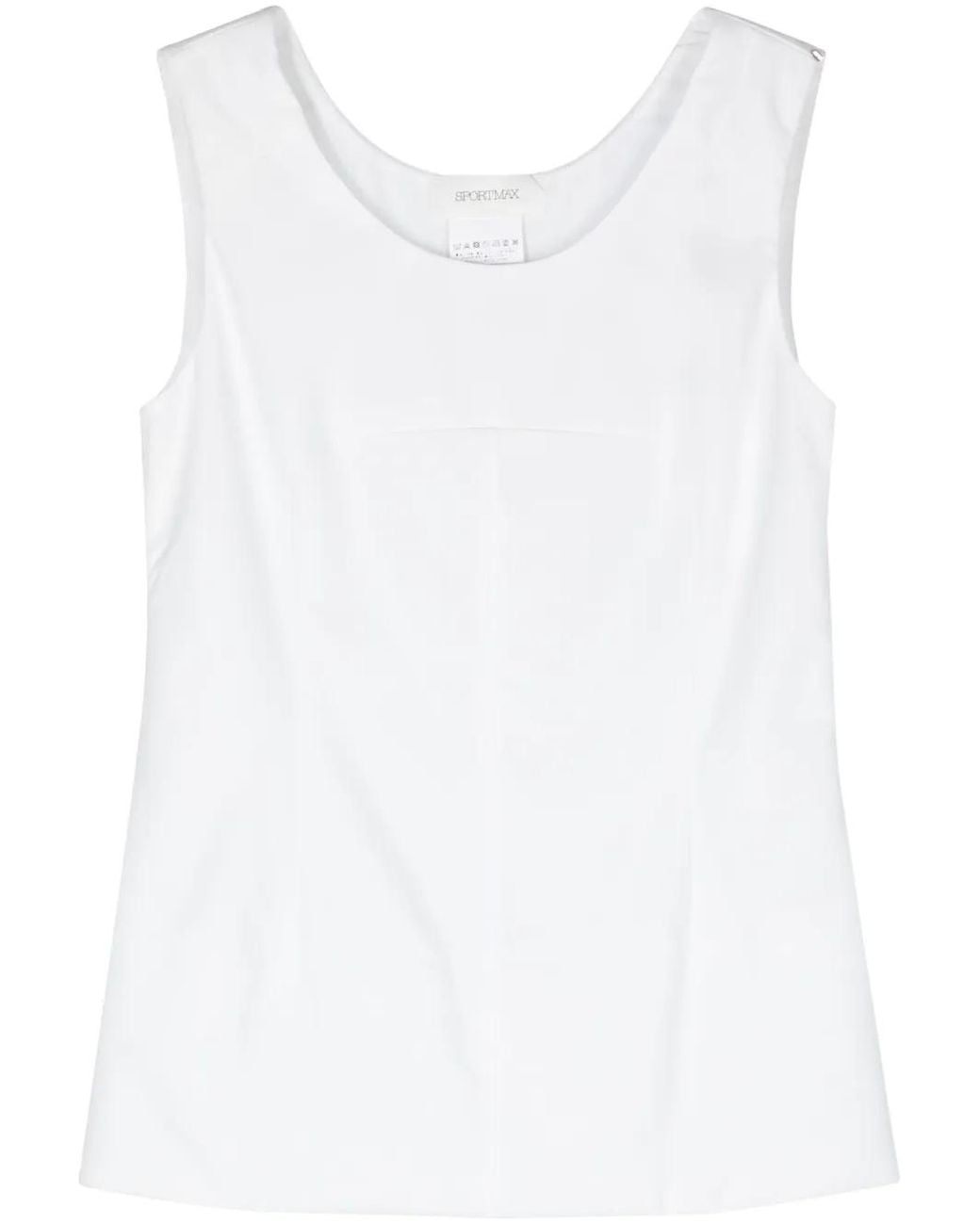 Sportmax White Padded-Panels Sleeveless Blouse