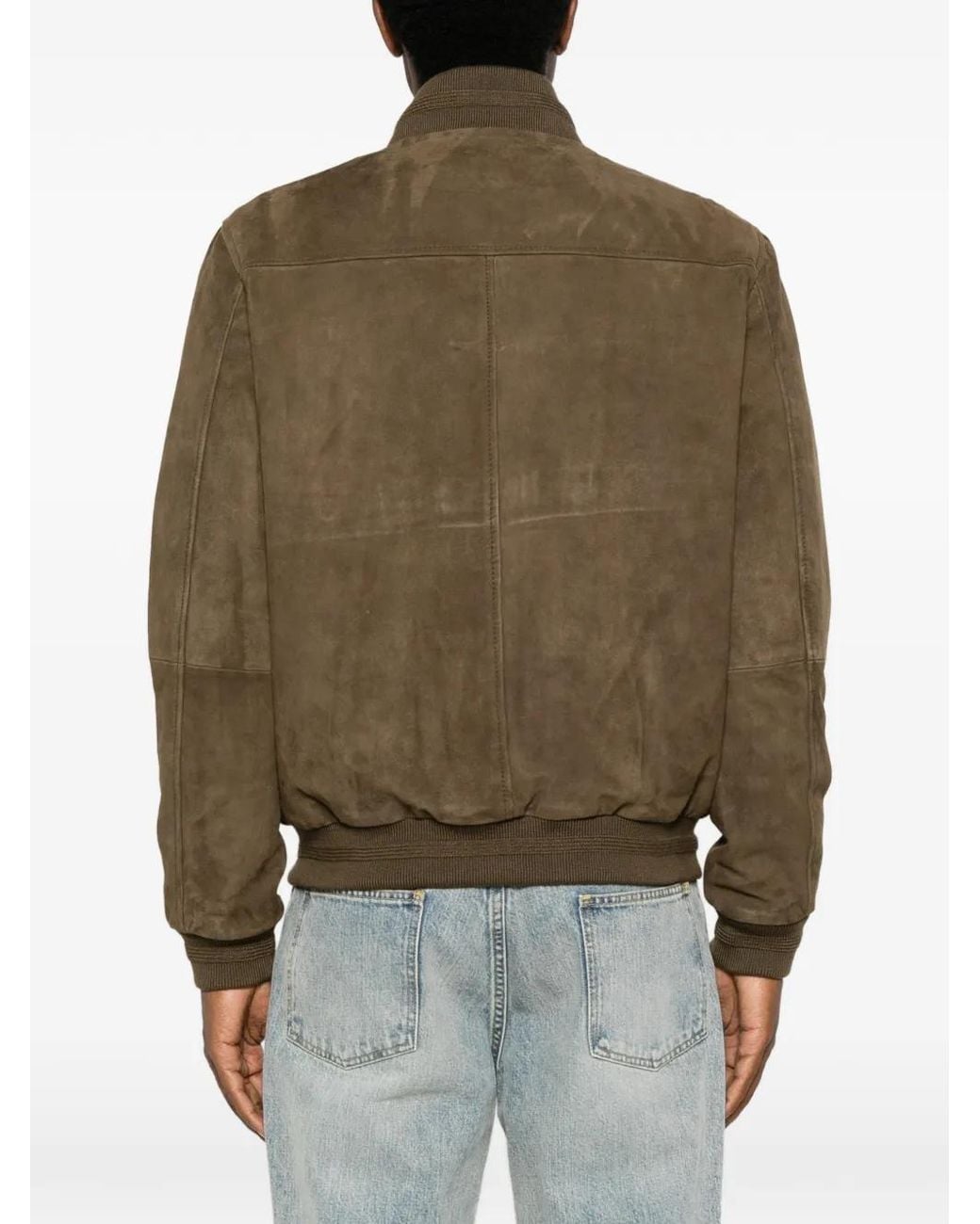 Bully Brown Suede Bomber Jacket for men
