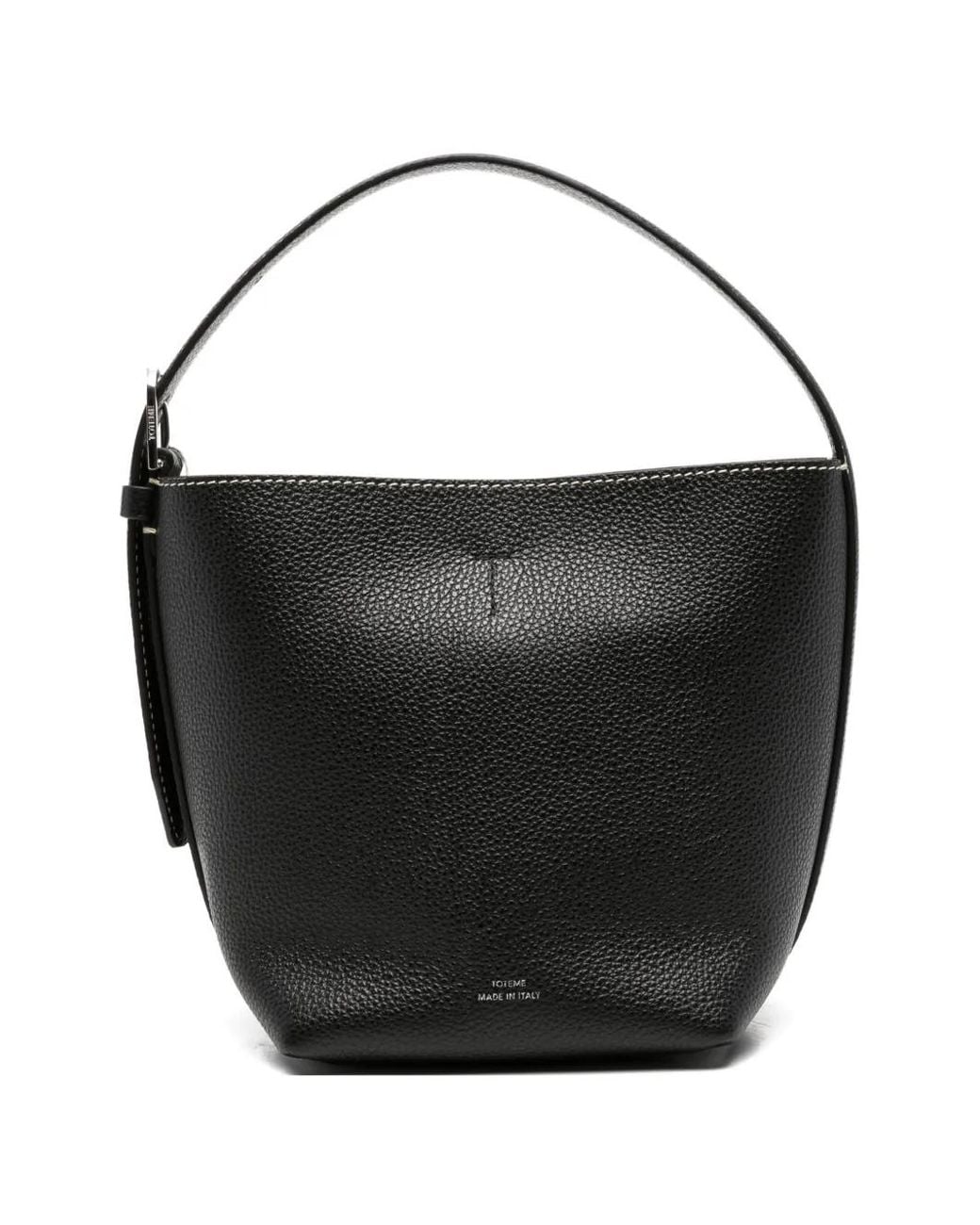 Totême Black Small Logo-Print Tote Bag