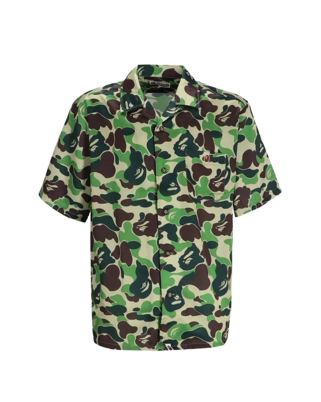 A Bathing Ape Green Chest-Pocket Shirt for men