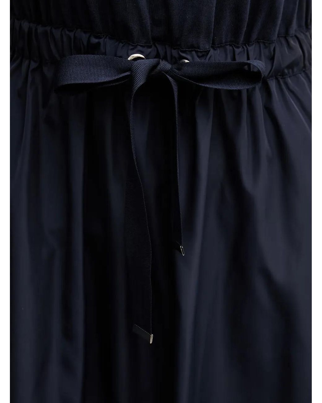 Ouí Blue Drawstring-Waist Short-Sleeve Midi Dress