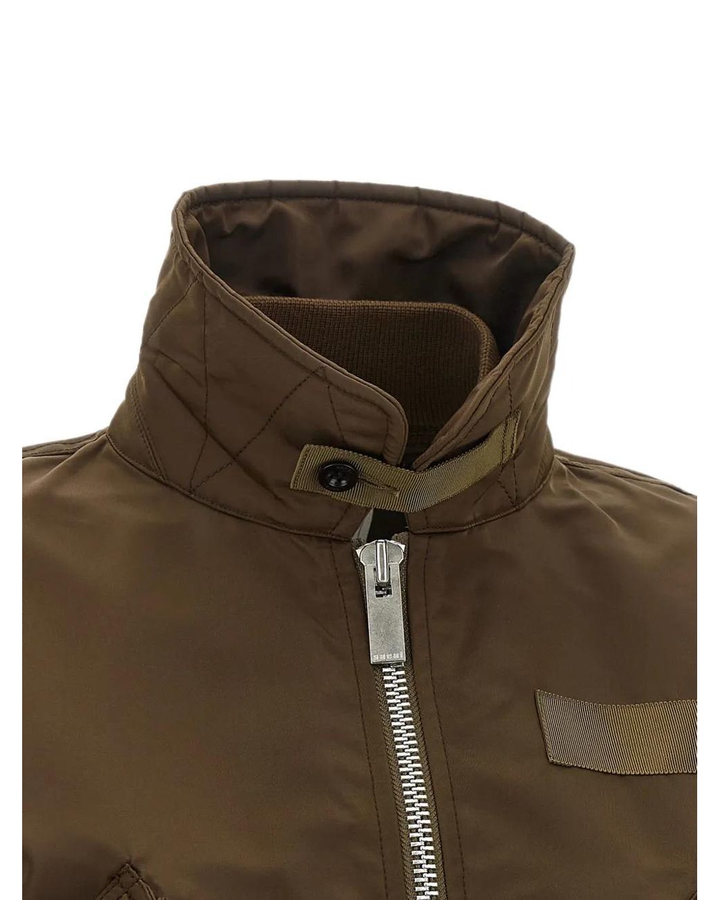 Sacai Brown Layered Zip-Up Jacket