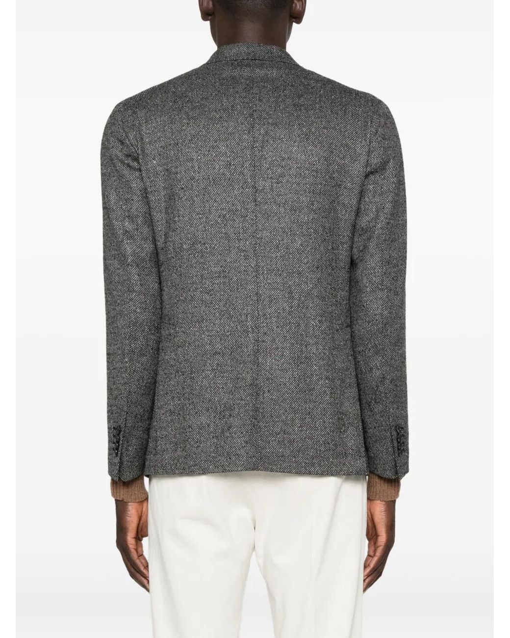 Tagliatore Doppelreihiges Sakko Mit Diagonalem Muster in Gray für Herren