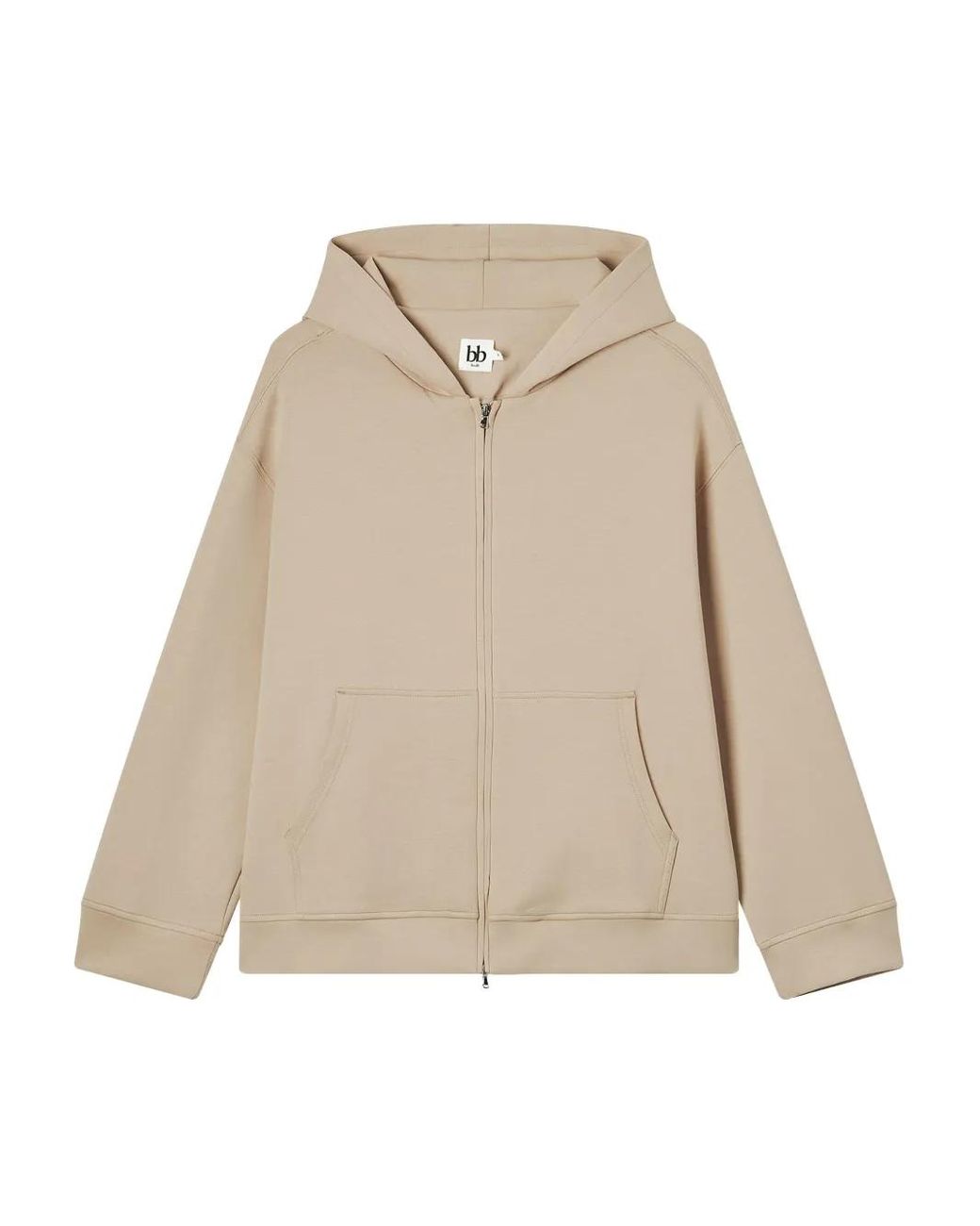 B+ AB Natural Zip-Front Hoodie