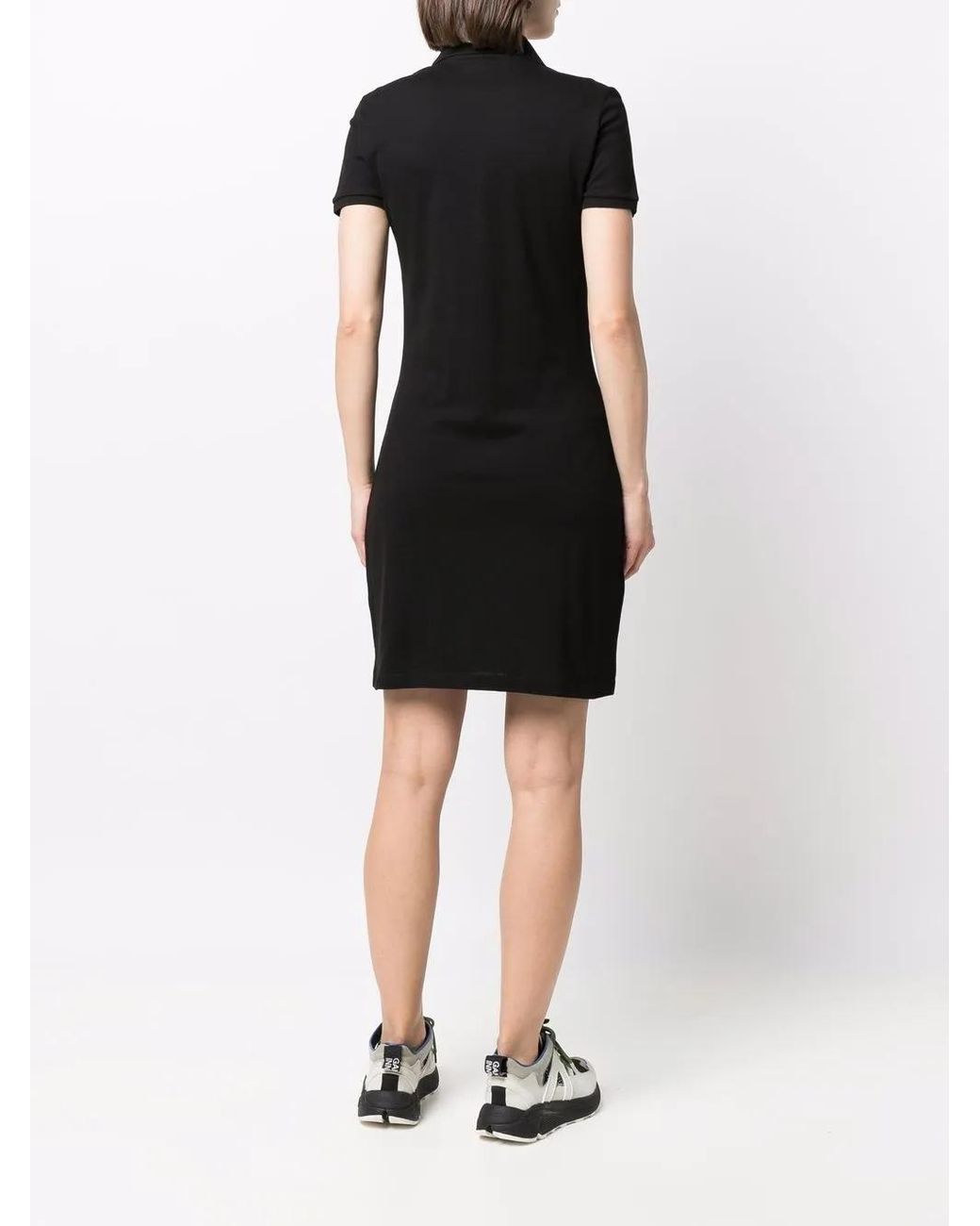 Lacoste Black Logo-Patch Detail Polo Dress