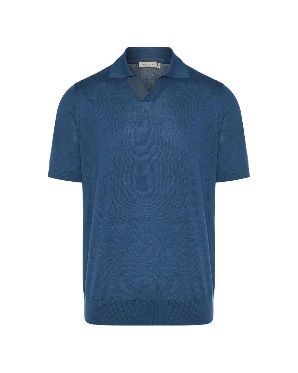 Canali Blue Collar Polo Shirt for men