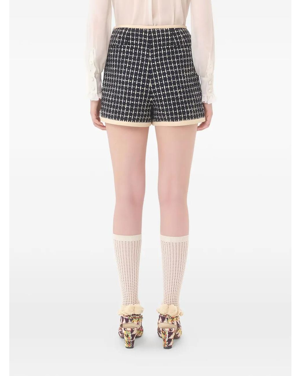 Valentino Garavani Black Bouclé Shorts