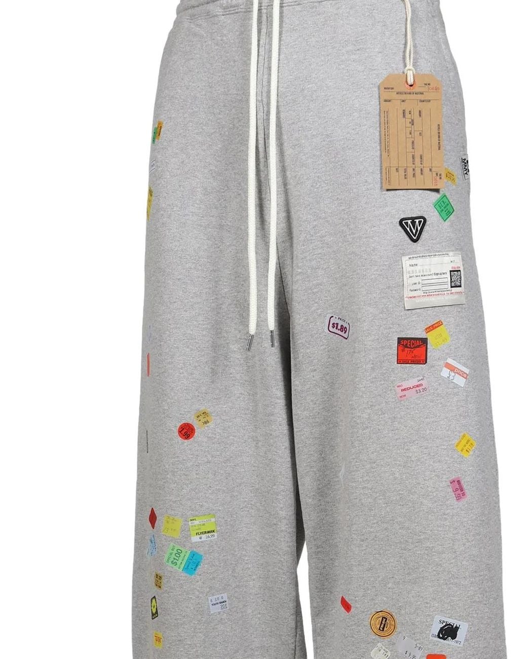 Maison Mihara Yasuhiro Gray Price-Tag Sticker Printed Sweat Pants for men