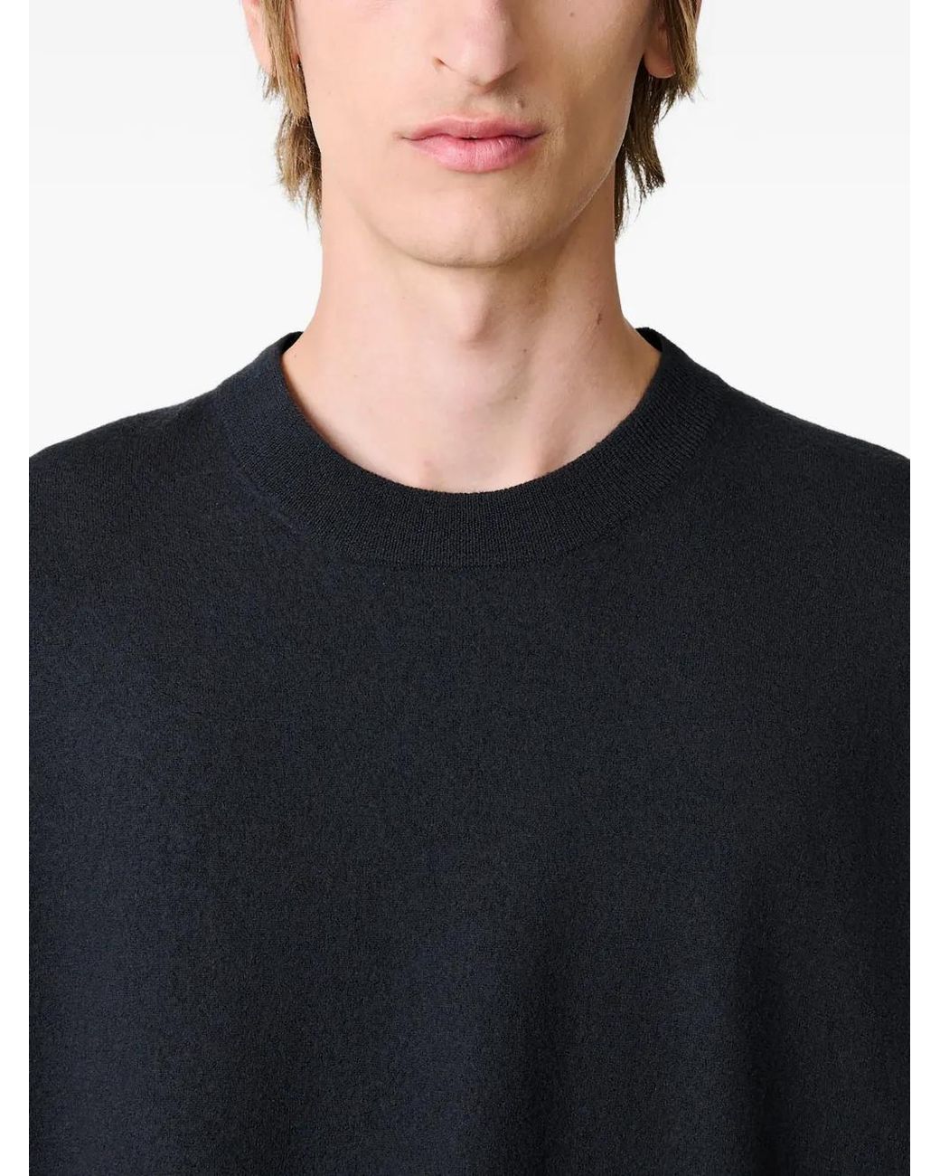Studio Nicholson Black Pull À Effet D'Épaules Descendues for men
