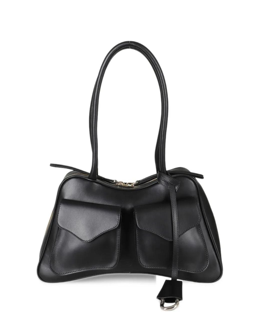 Francesco Biasia Black Virna Flap-Pocket Shoulder Bag