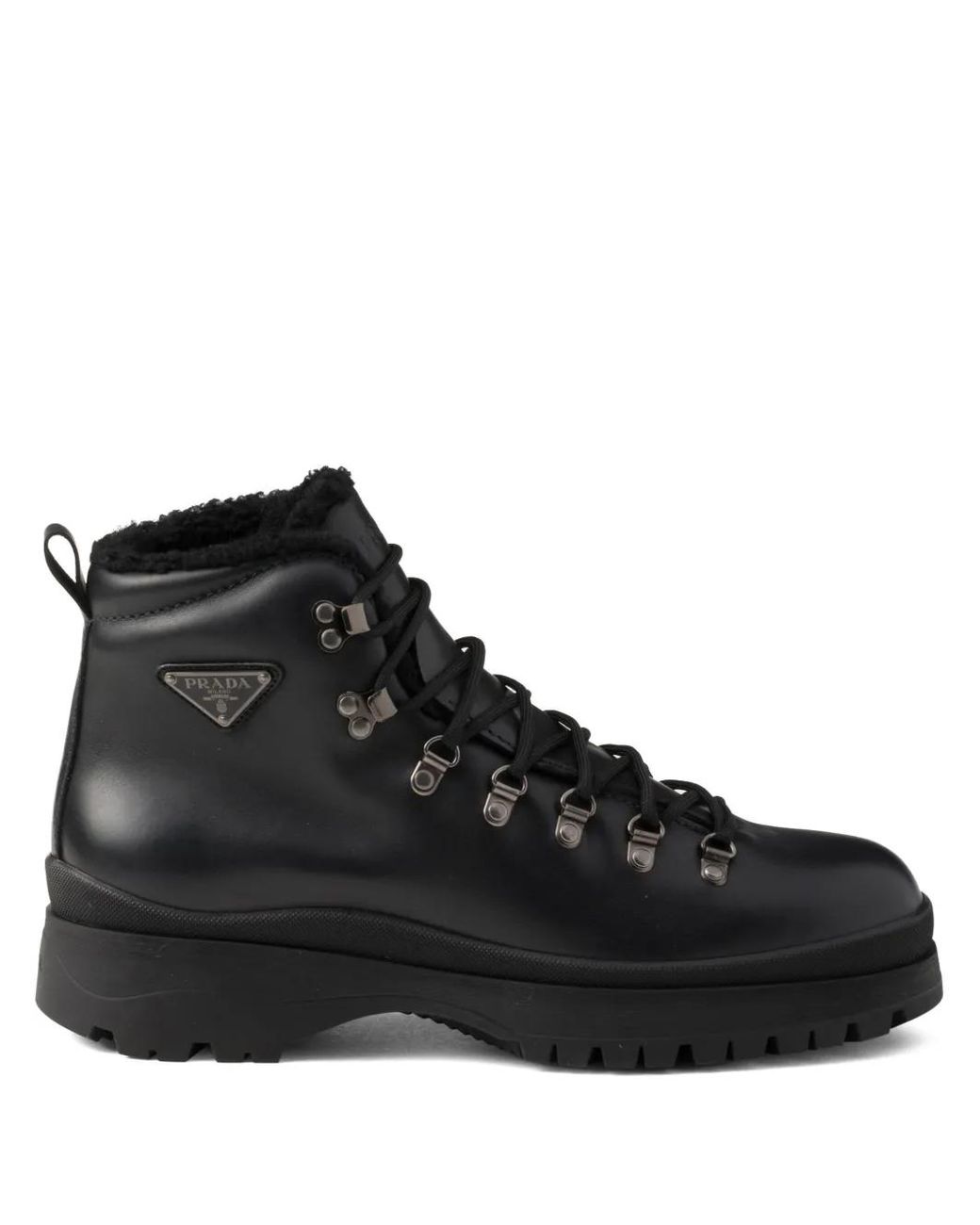Prada Black Brixxen Leather Boots for men