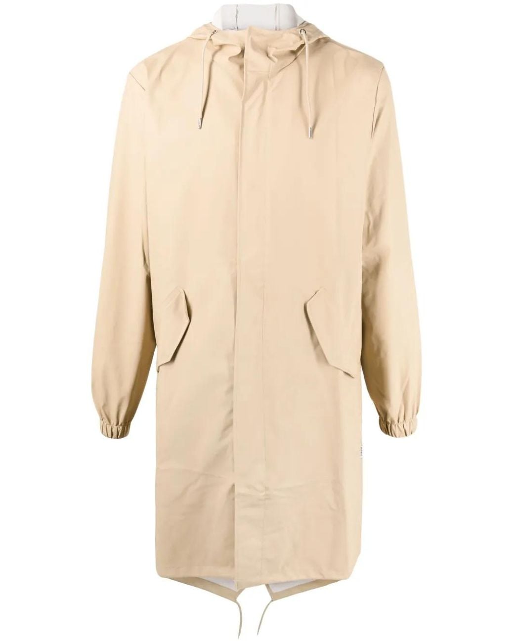 Rains Natural Fishtail Drawstring-Hood Coated Parka for men