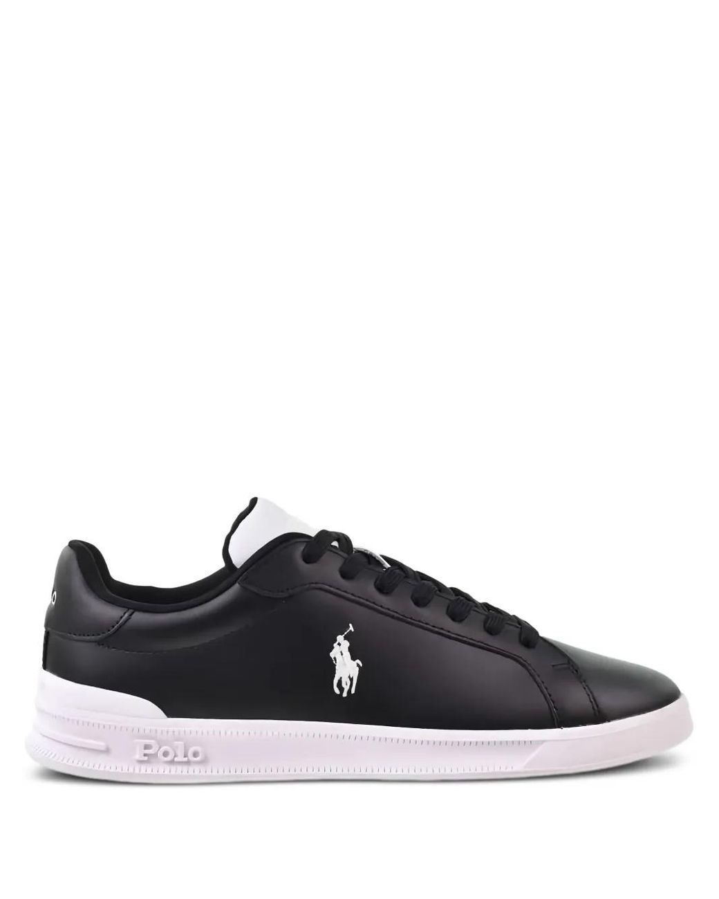 Polo Ralph Lauren Black Heritage Court Ii Leather Sneakers for men