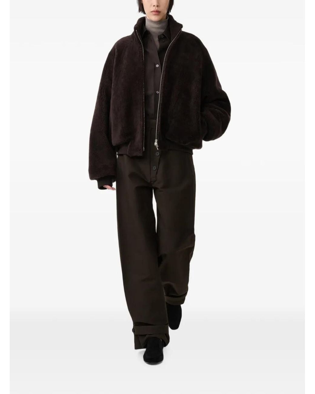 Studio Nicholson Black Banthe Shearling Bomber Jacket