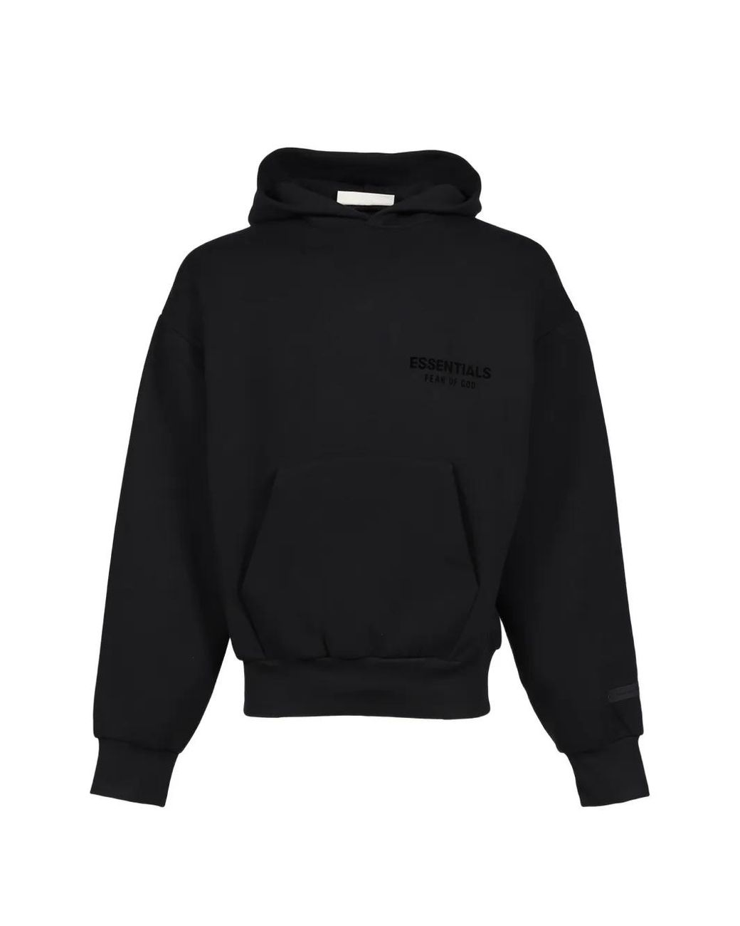 Essentials Black Hoodie À Logo Imprimé for men