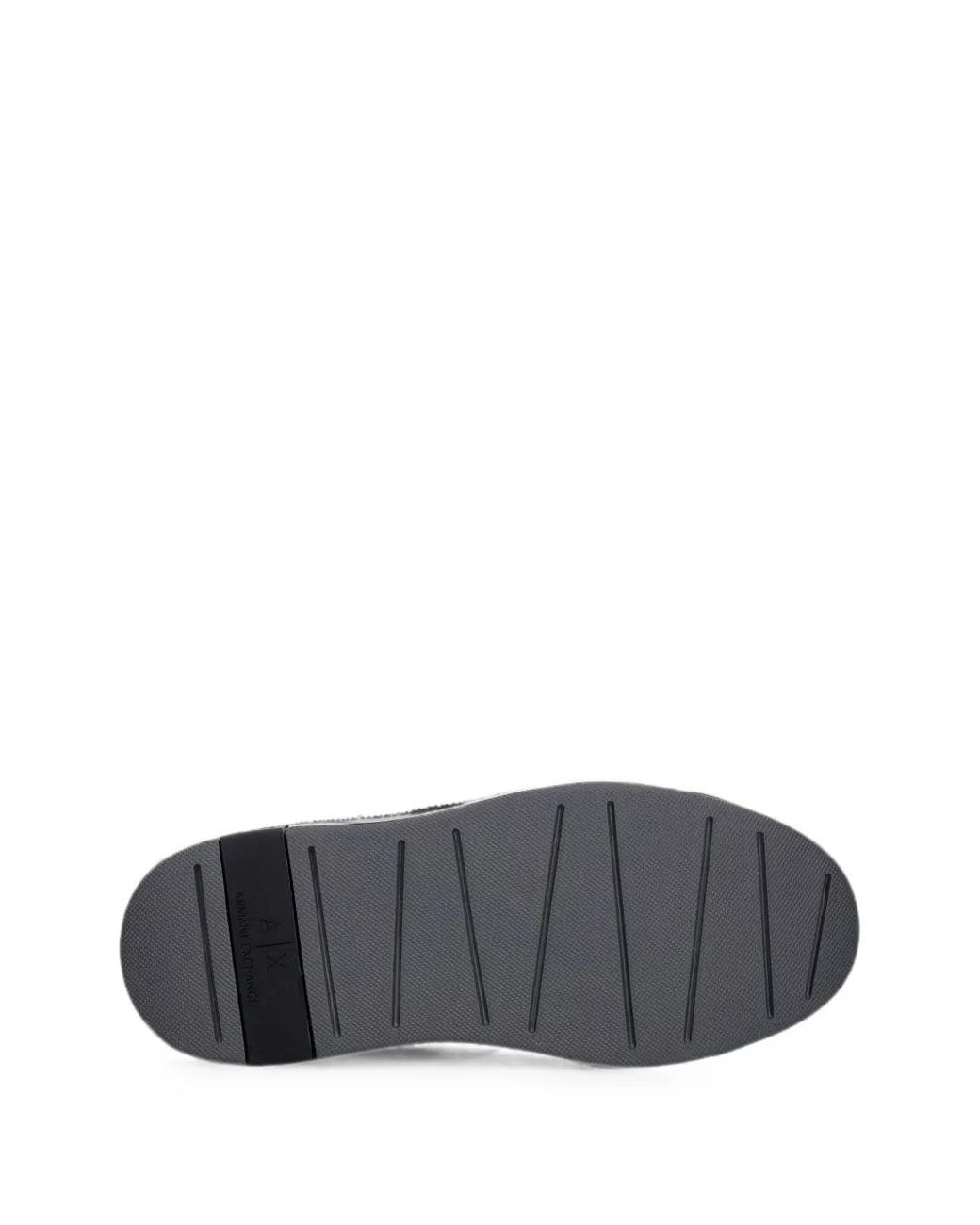 ARMANI EXCHANGE Black Logo-Embossed Lace-Up Sneakers for men