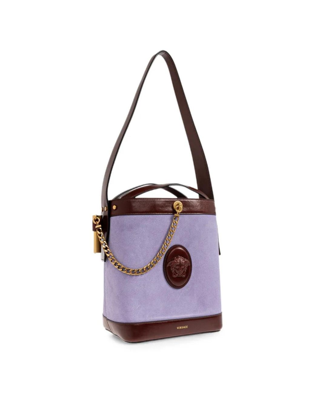 Borsa A Secchiello Pivot Piccola di Versace in Purple