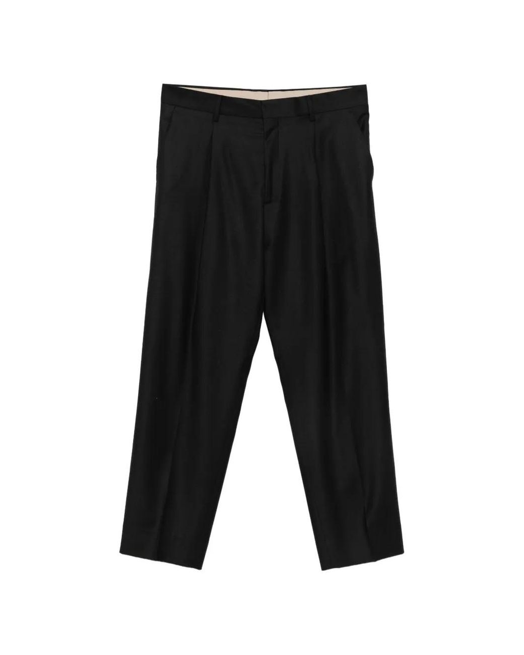 Costumein Black Pleated Straight-Leg Trousers for men