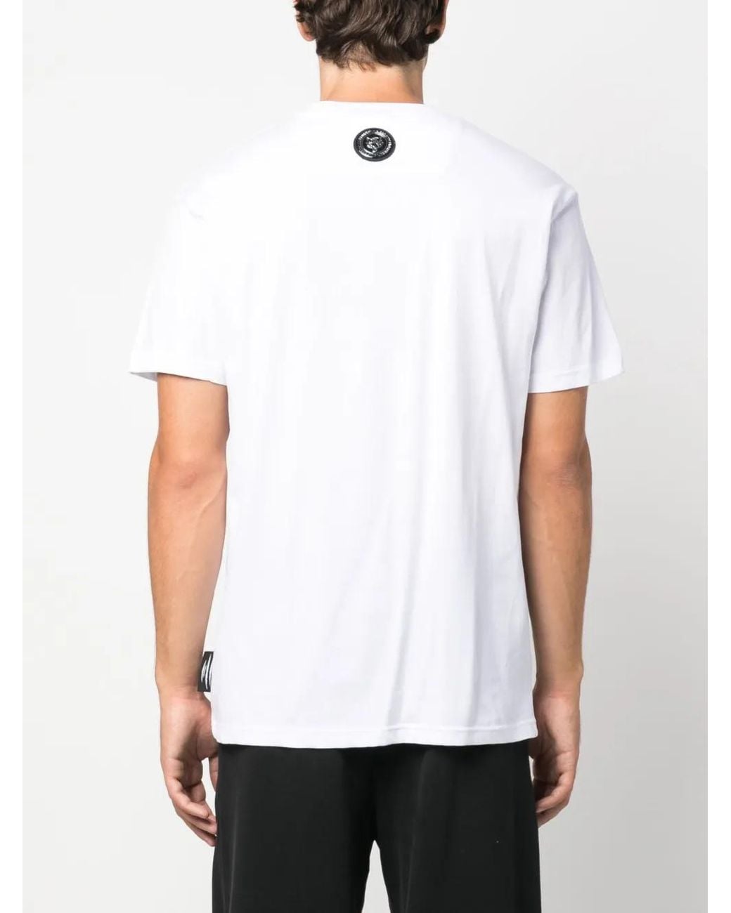 Philipp Plein White Ss Chrome Tiger Cotton T-Shirt for men