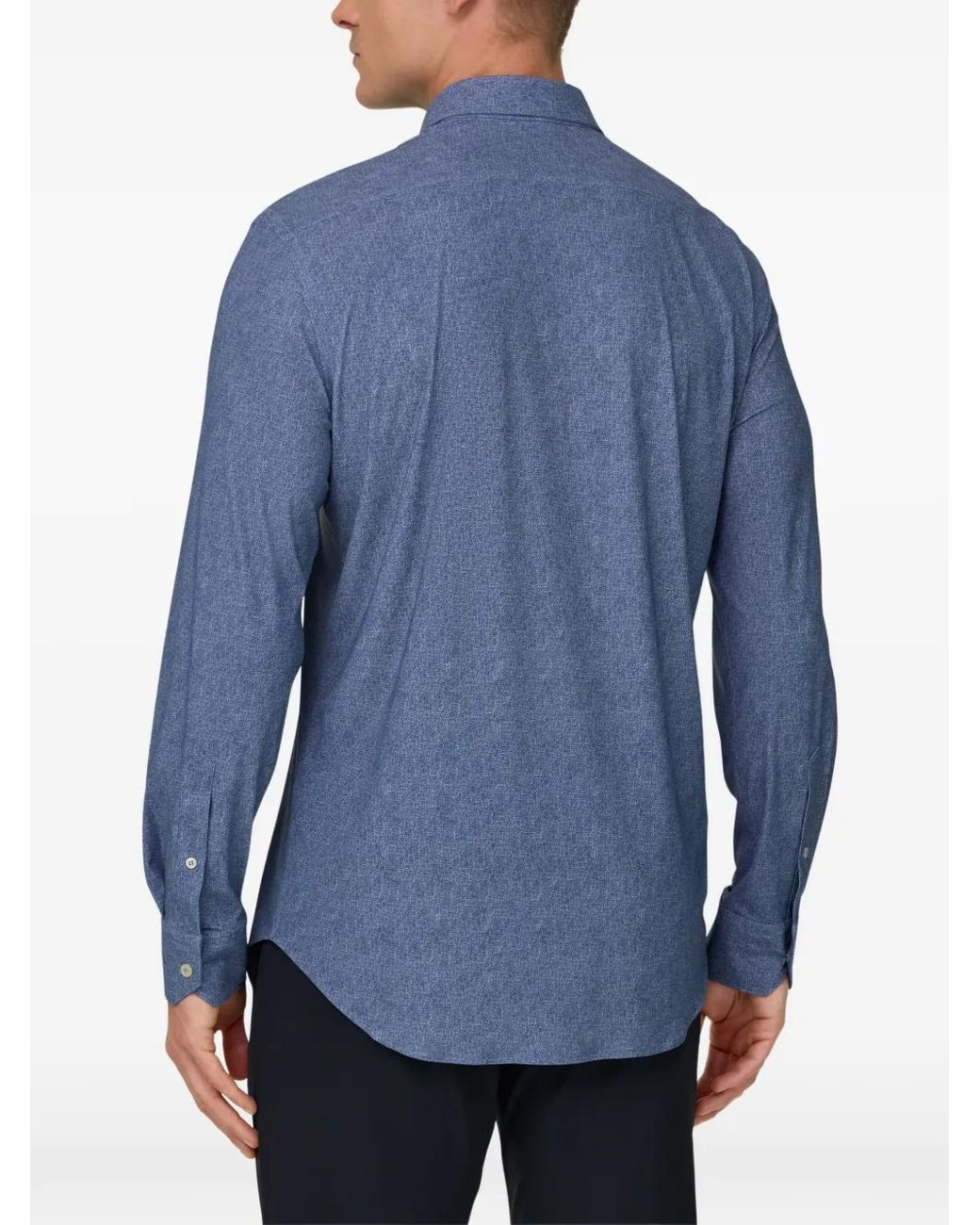 Boggi Blue Slim Fit Stretch Nylon Shirt for men