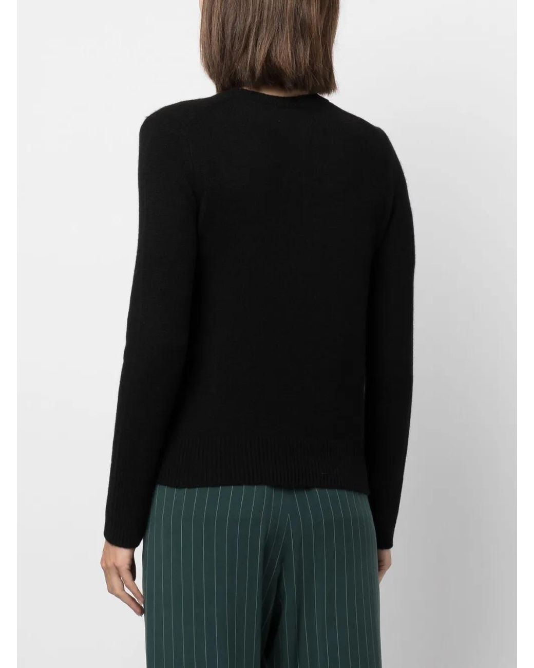 Vince Black Long-Sleeve Crew-Neck Jumper