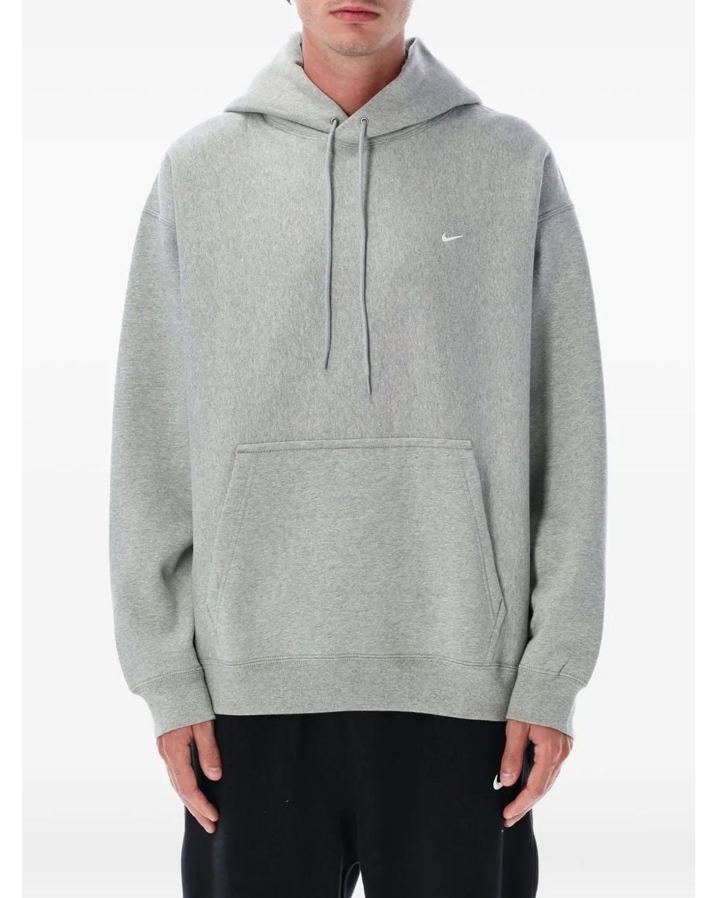 nike nrg swoosh logo hoodie grey