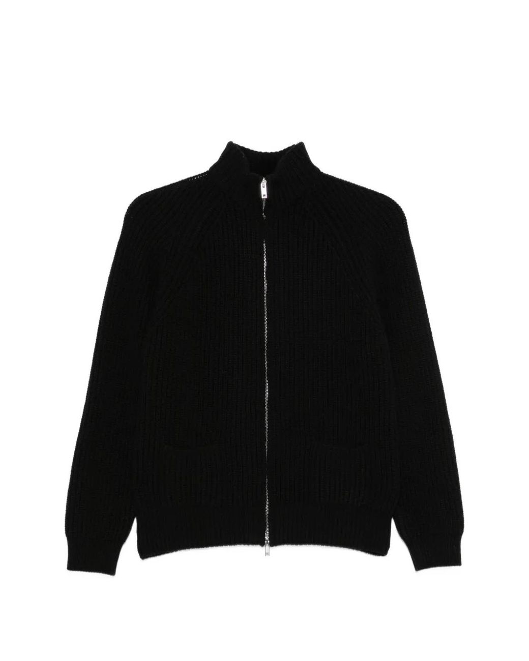 Base London Black Zip-Fastening Cardigan