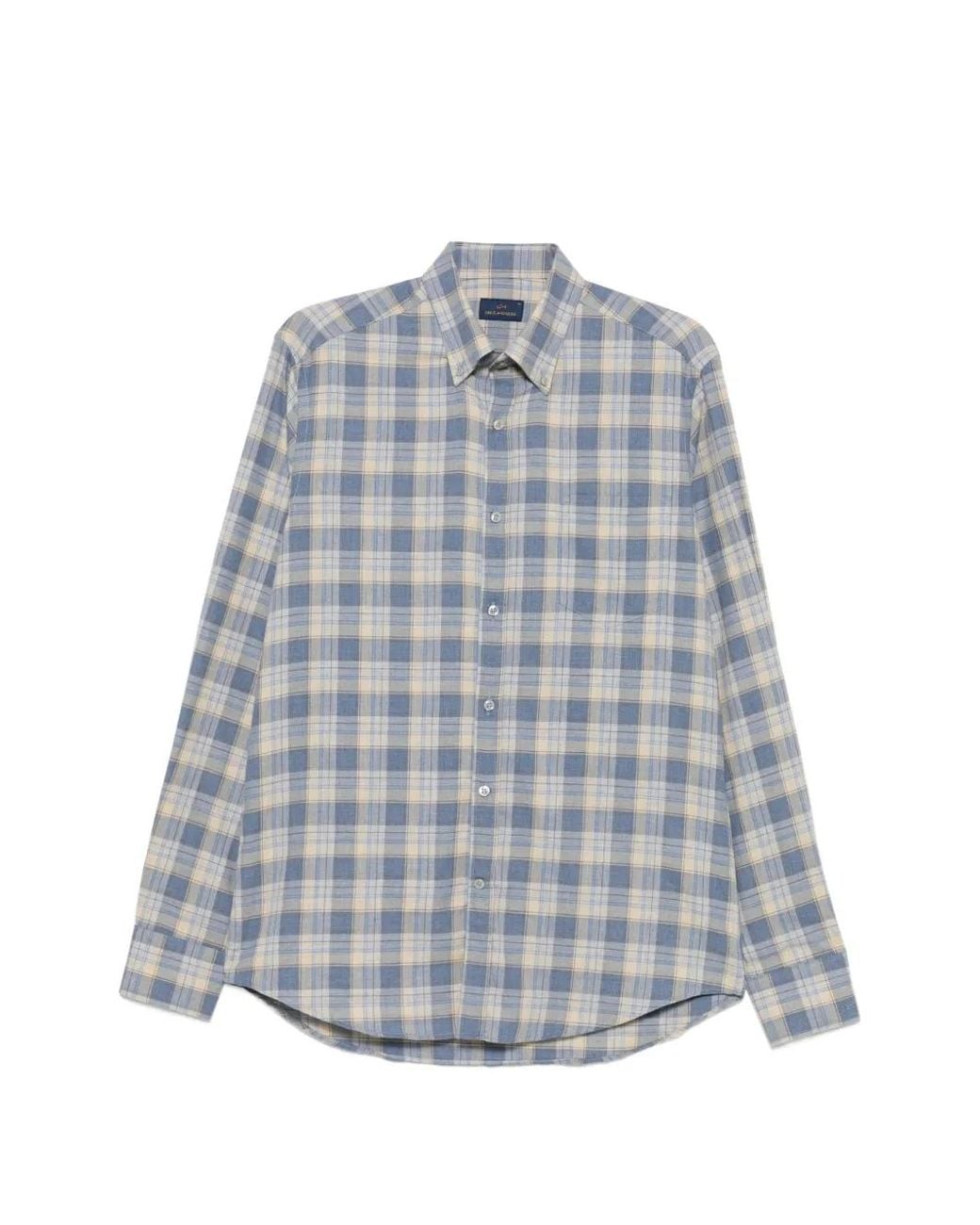 Paul & Shark Gray Check-Pattern Button-Down Shirt for men
