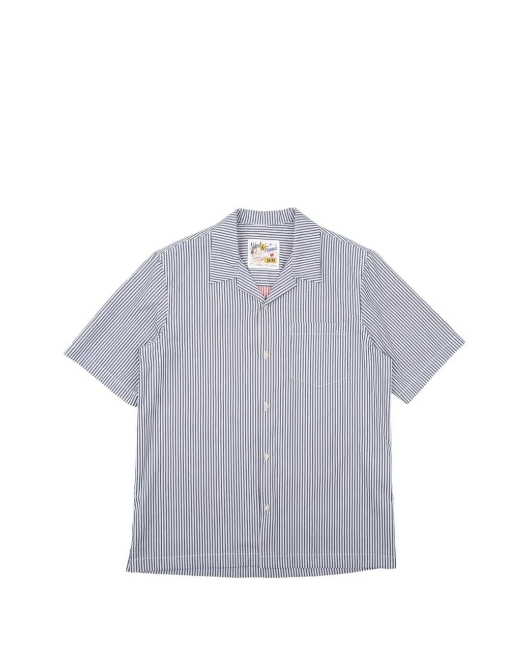 Naked & Famous Gray Aloha Striped Shirt for men