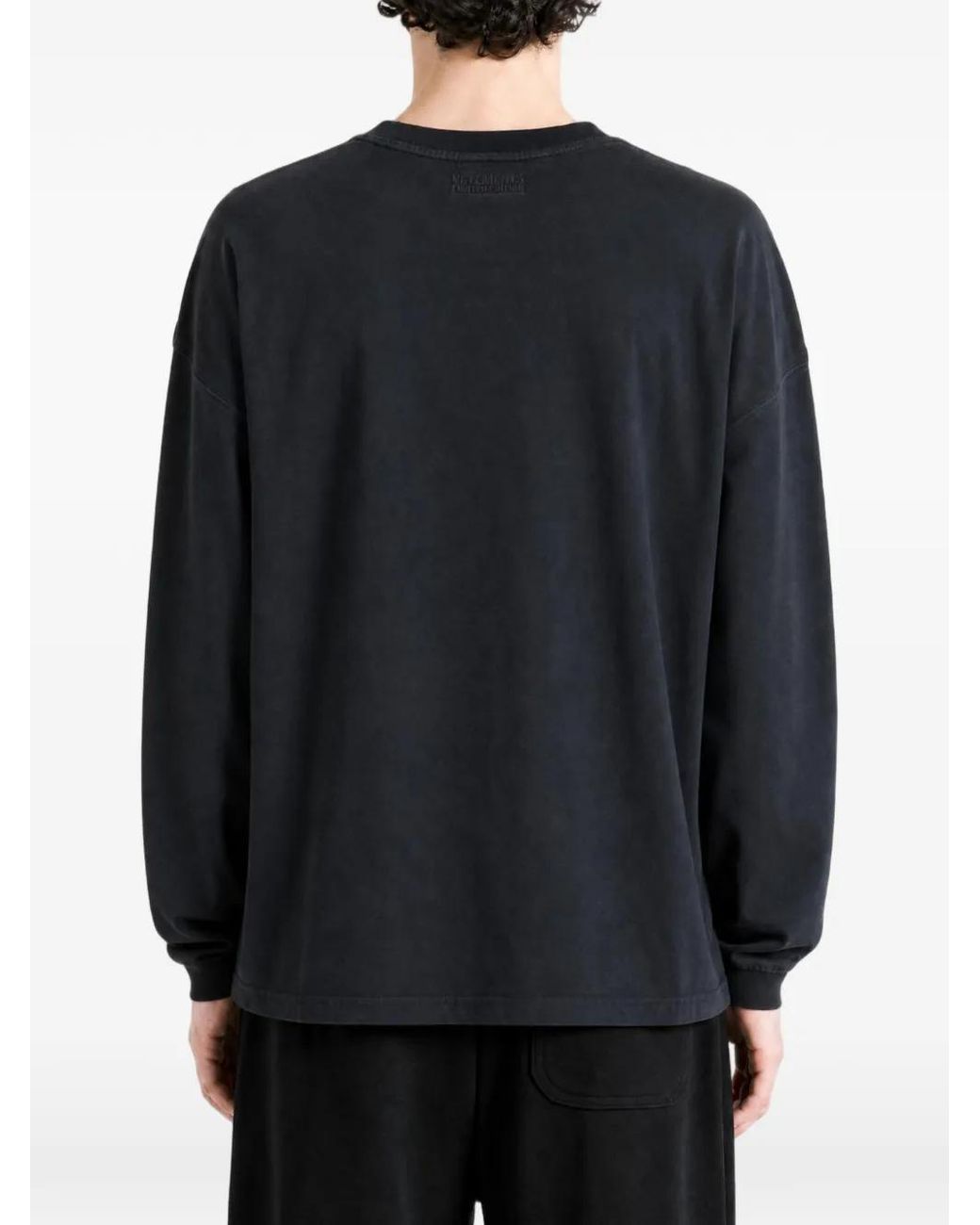 Vetements Black Slogan-Print Long-Sleeve T-Shirt for men