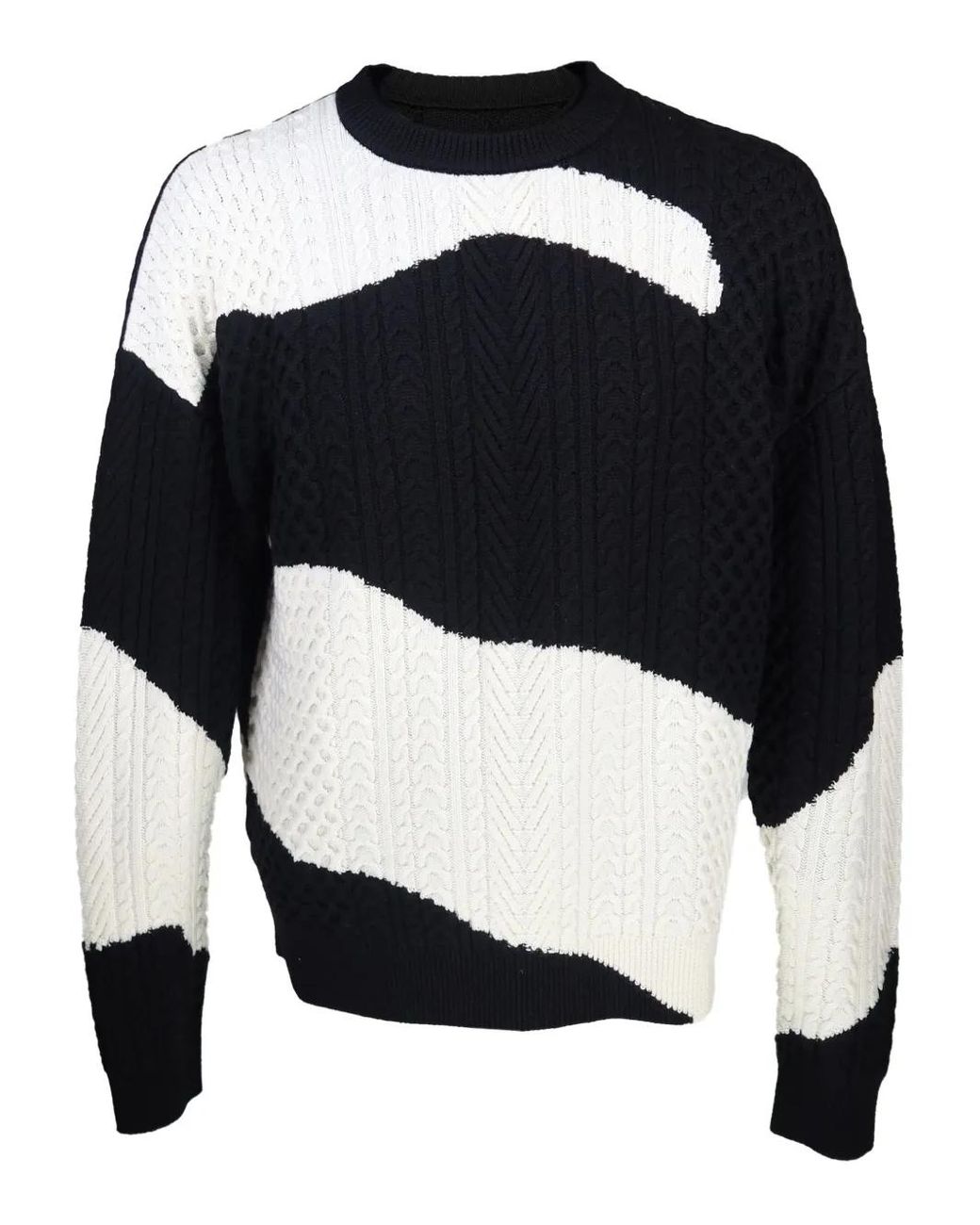 Mostly Heard Rarely Seen Blue Cable Knit Sweater for men