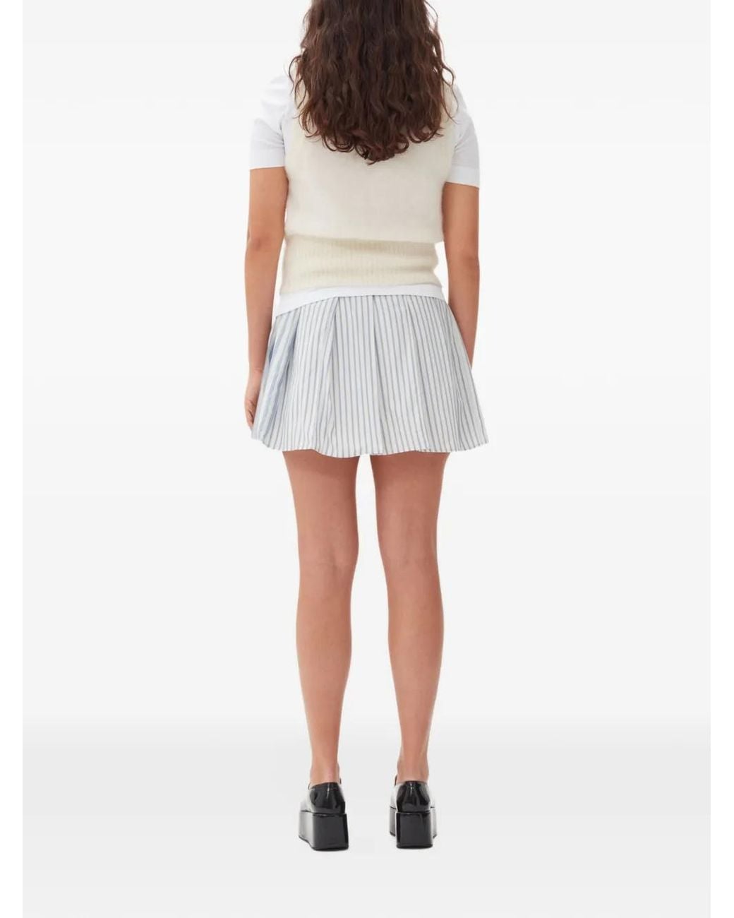 Ganni Natural Mohair-Merino Knit Sleeveless Jacket