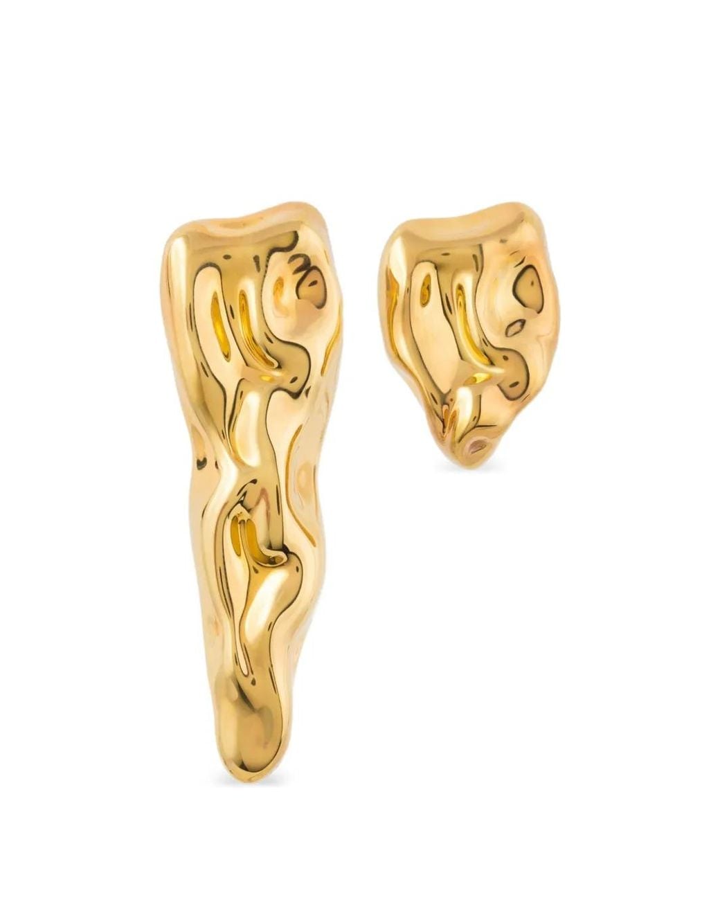 FEDERICA TOSI Metallic Tooth Asymmetrical Earrings