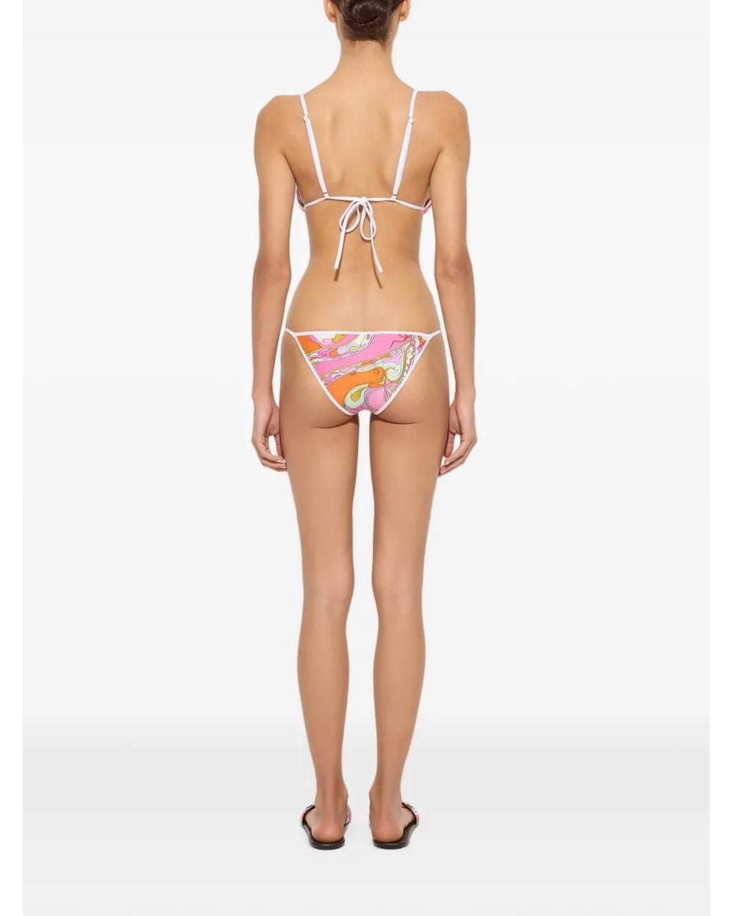 Emilio Pucci Pink Orchidee-Print Triangle Bikini Top