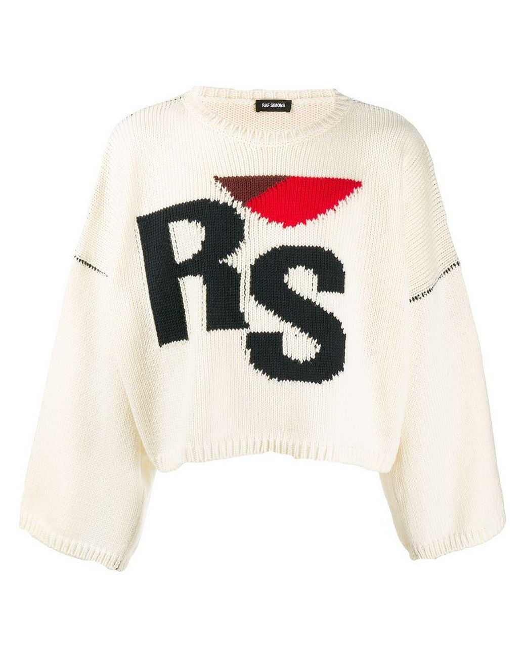 Raf Simons Cropped Rs Sweater in White for Men | Lyst
