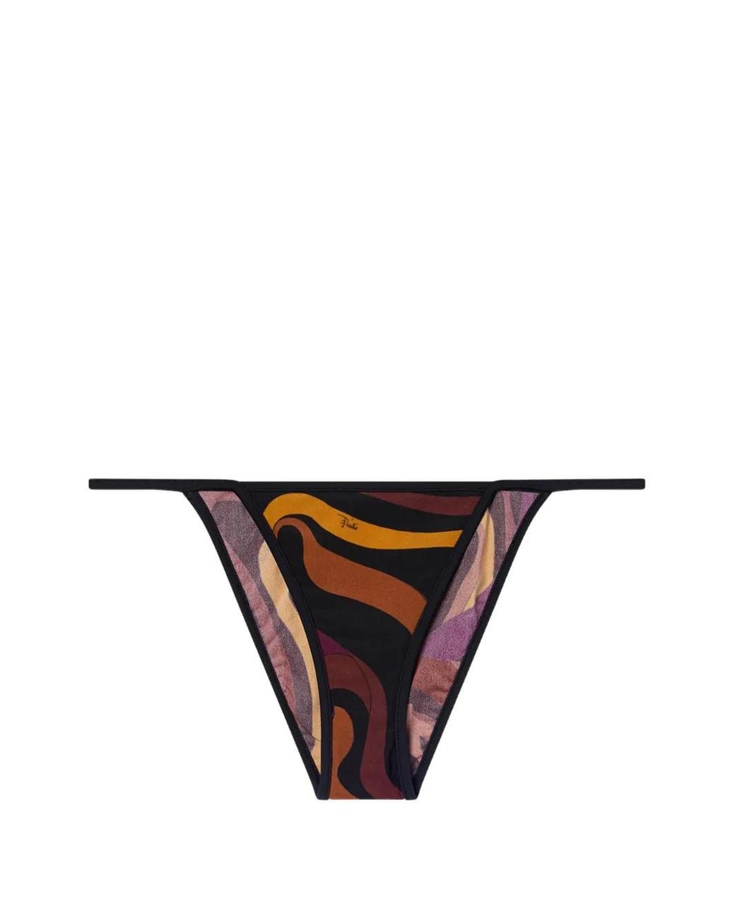 Emilio Pucci White Marmo Print Bikini Bottom