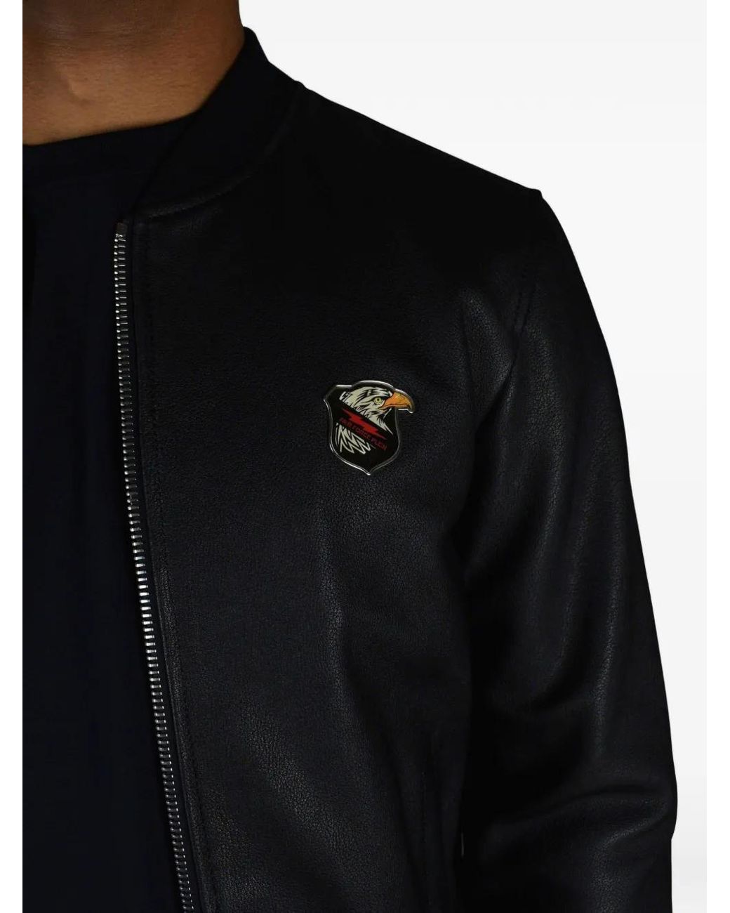 Philipp Plein Black Zip Bomber Jacket for men