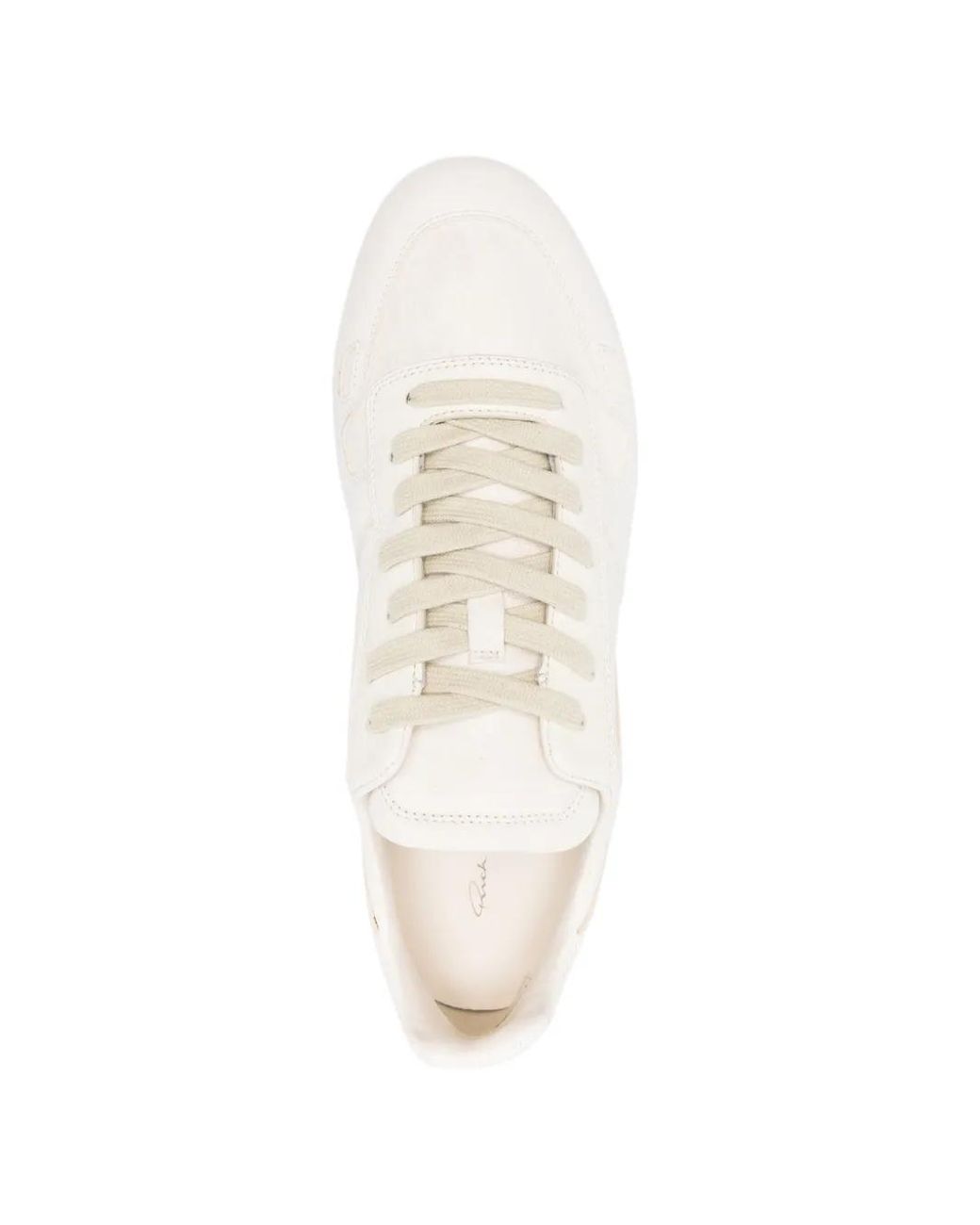 Rick Owens White Minimal Low Top Leather Sneakers