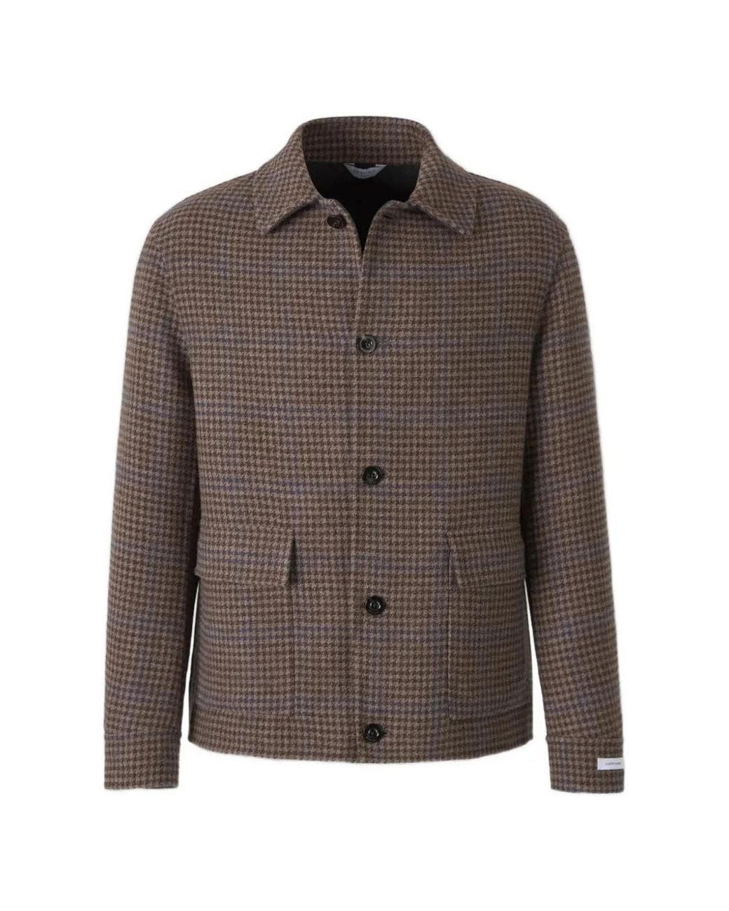 Boglioli Brown Houndstooth-Patterned Jacket for men