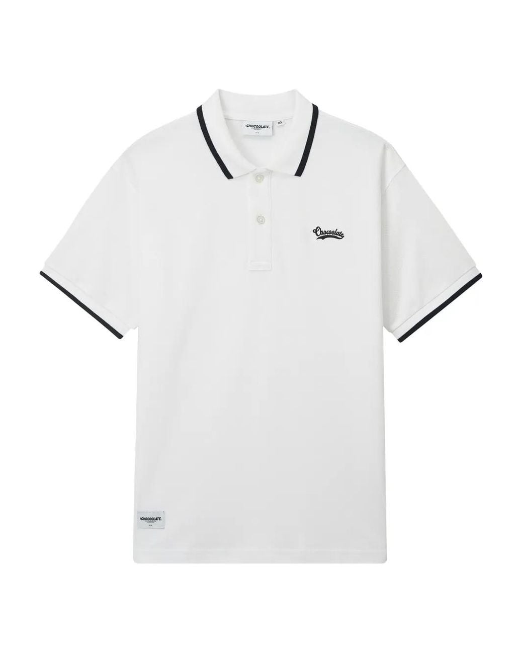 Chocoolate White Logo-Embroidered Polo Shirt for men