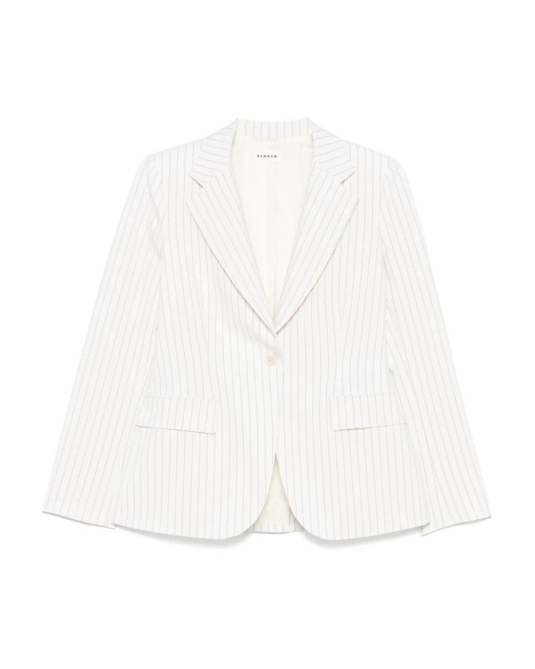 P.A.R.O.S.H. White Pinstriped Blazer