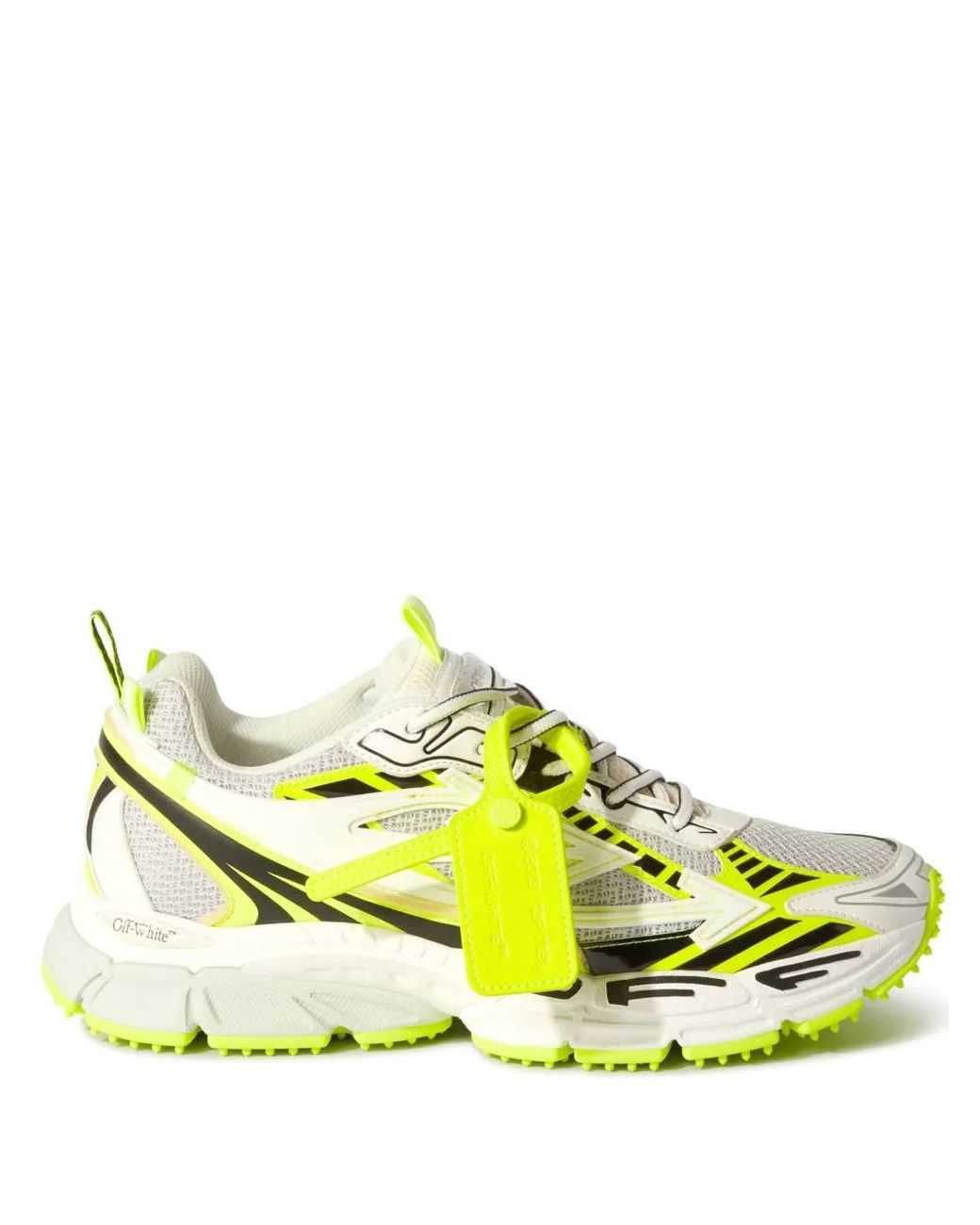 Off-White c/o Virgil Abloh Yellow Mesh Logo-Patch Lace-Up Sneakers for men