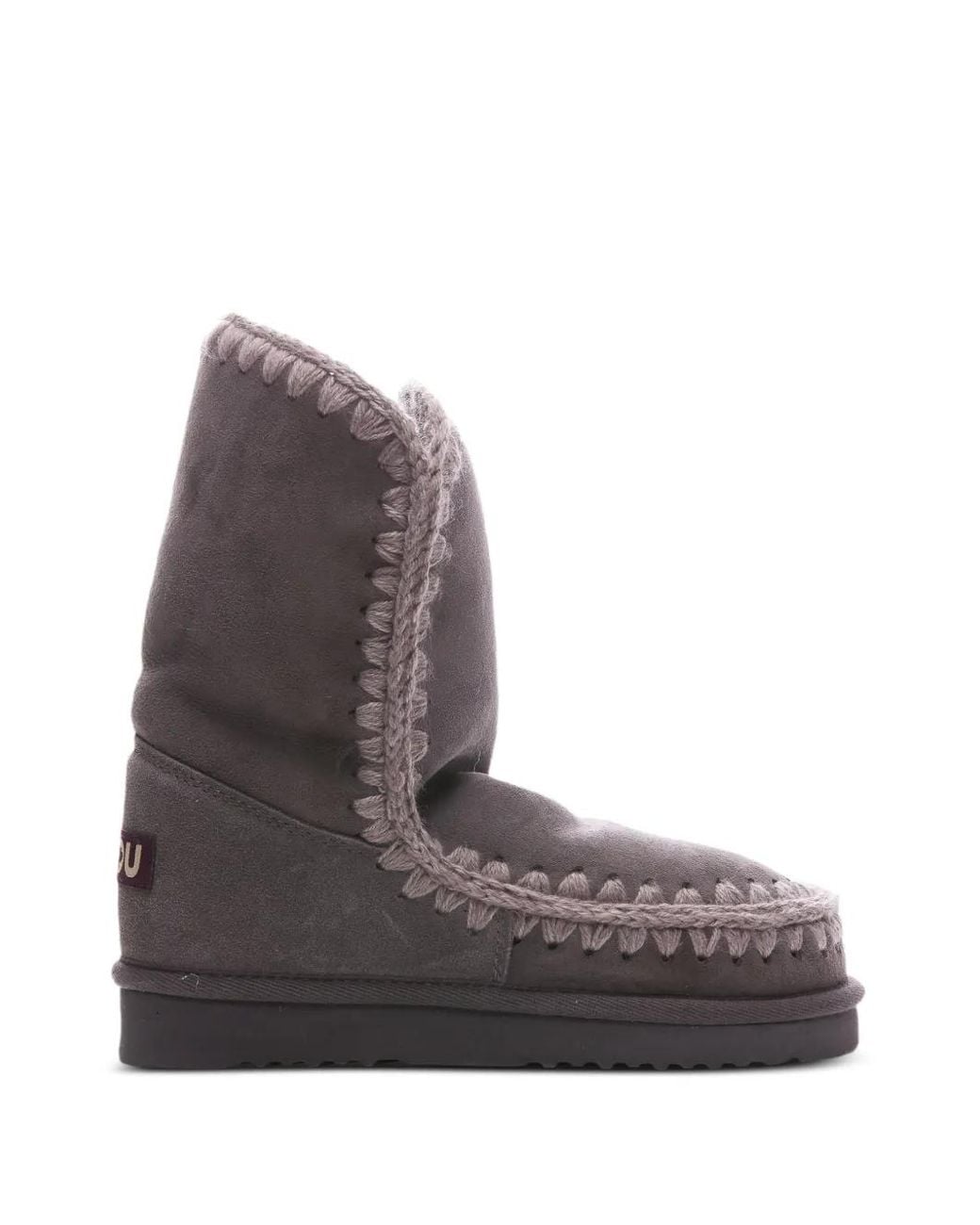 Mou Purple Bottes Eskimo 24 En Peau De Ton À Bords En Crochet