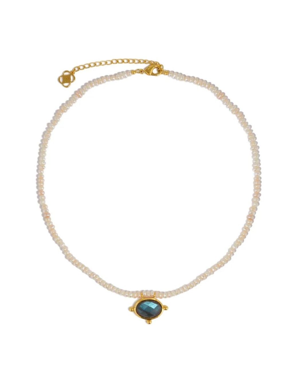 Ottoman Hands White Sorel Pearl Labradorite Necklace
