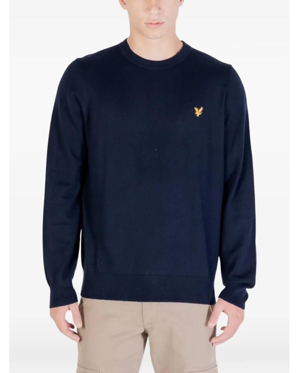 Lyle & Scott Blue Logo-Patch Sweater for men